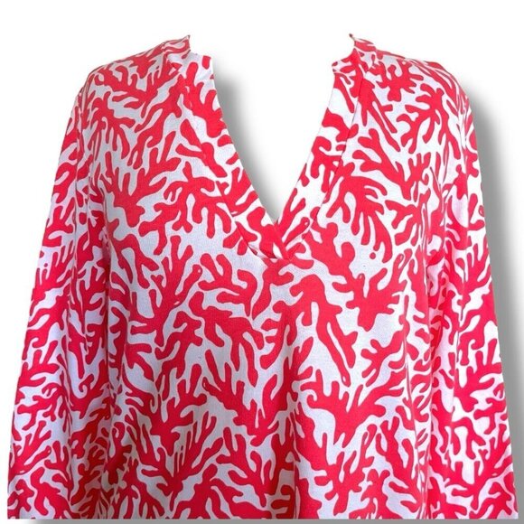 Lilly Pulitzer Womens Odette Tunic Top Sz Medium Island Coral Treasure Print - Picture 3 of 6